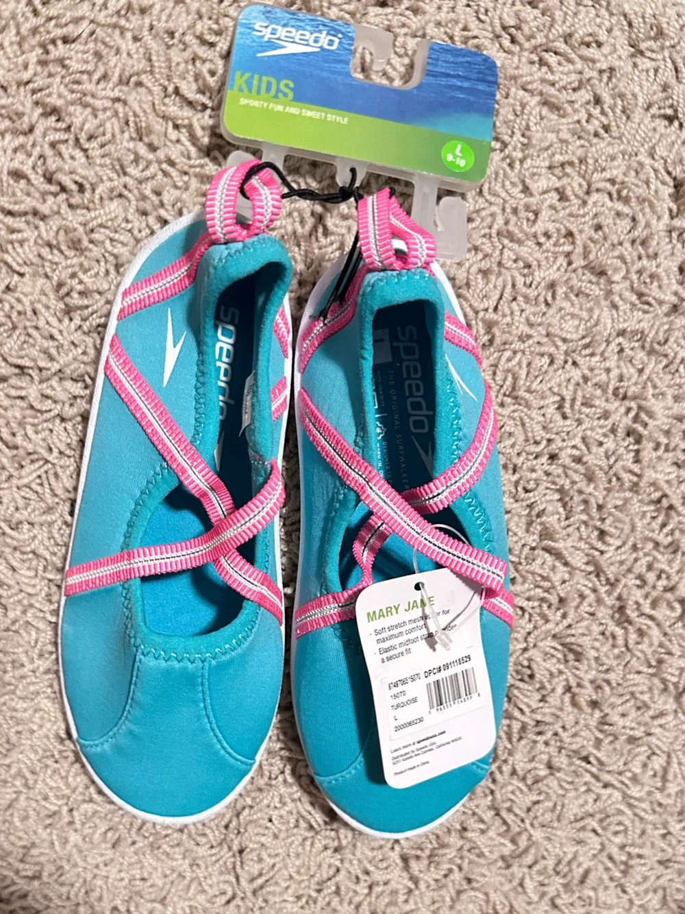 SPEEDO Toddler size 9-10 Large Water Pool Mesh Elastic Slip-On Shoes NEW